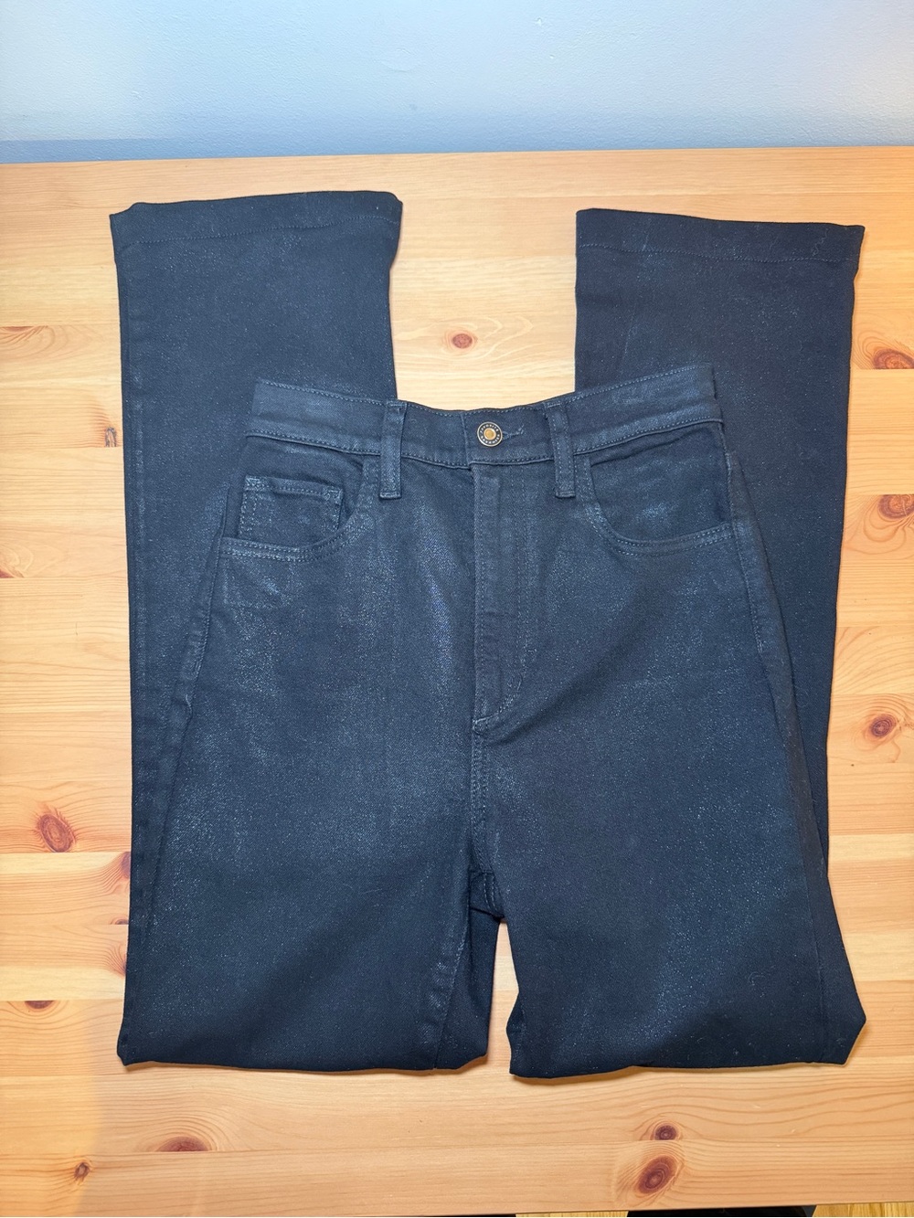 Favorite Daughter The Valentina Shortie Boot Jeans Obsidian Black Coated High Ri